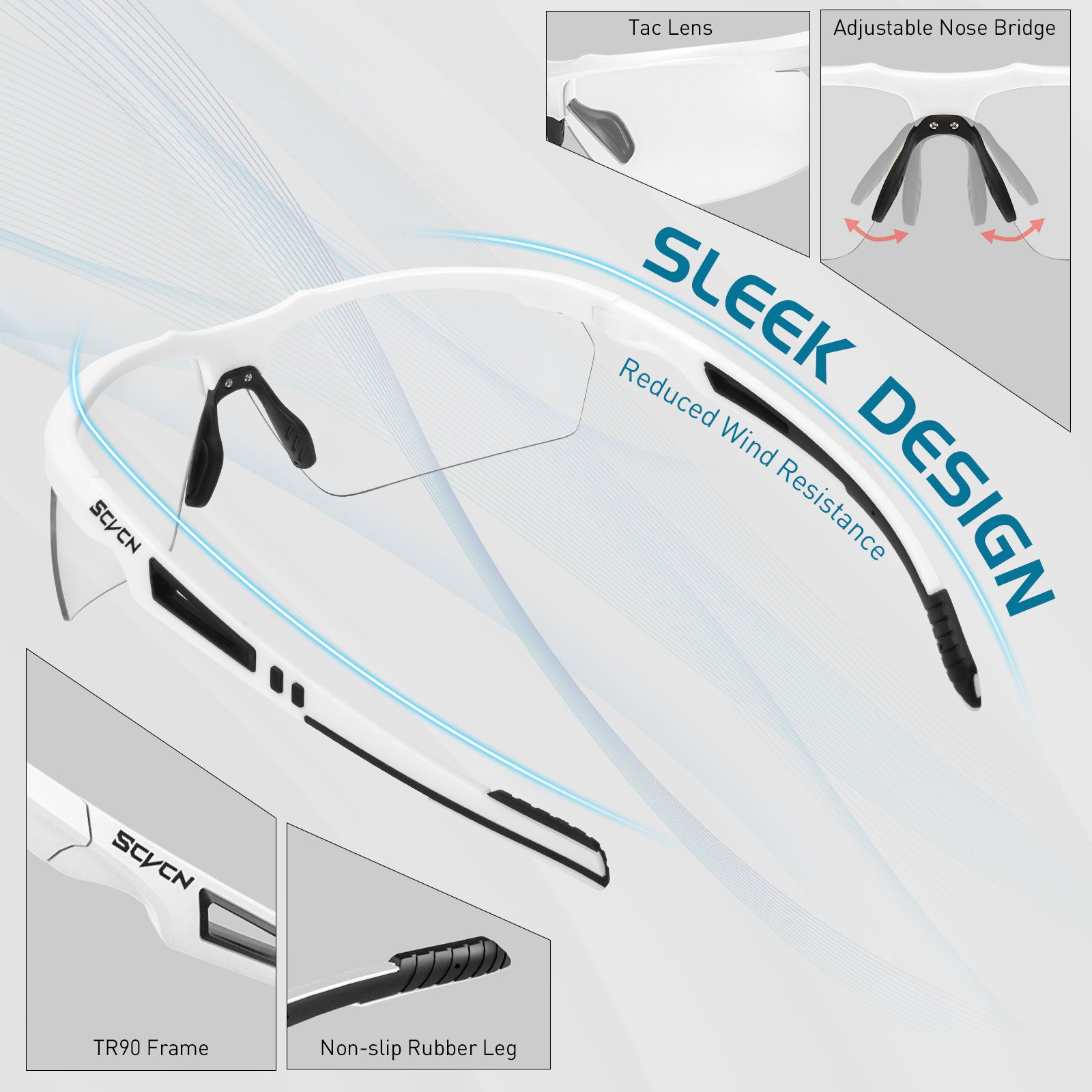 Wholesale Price US$7.50 SCVCN S86 Polarized Photochromic Sports Sunglasses