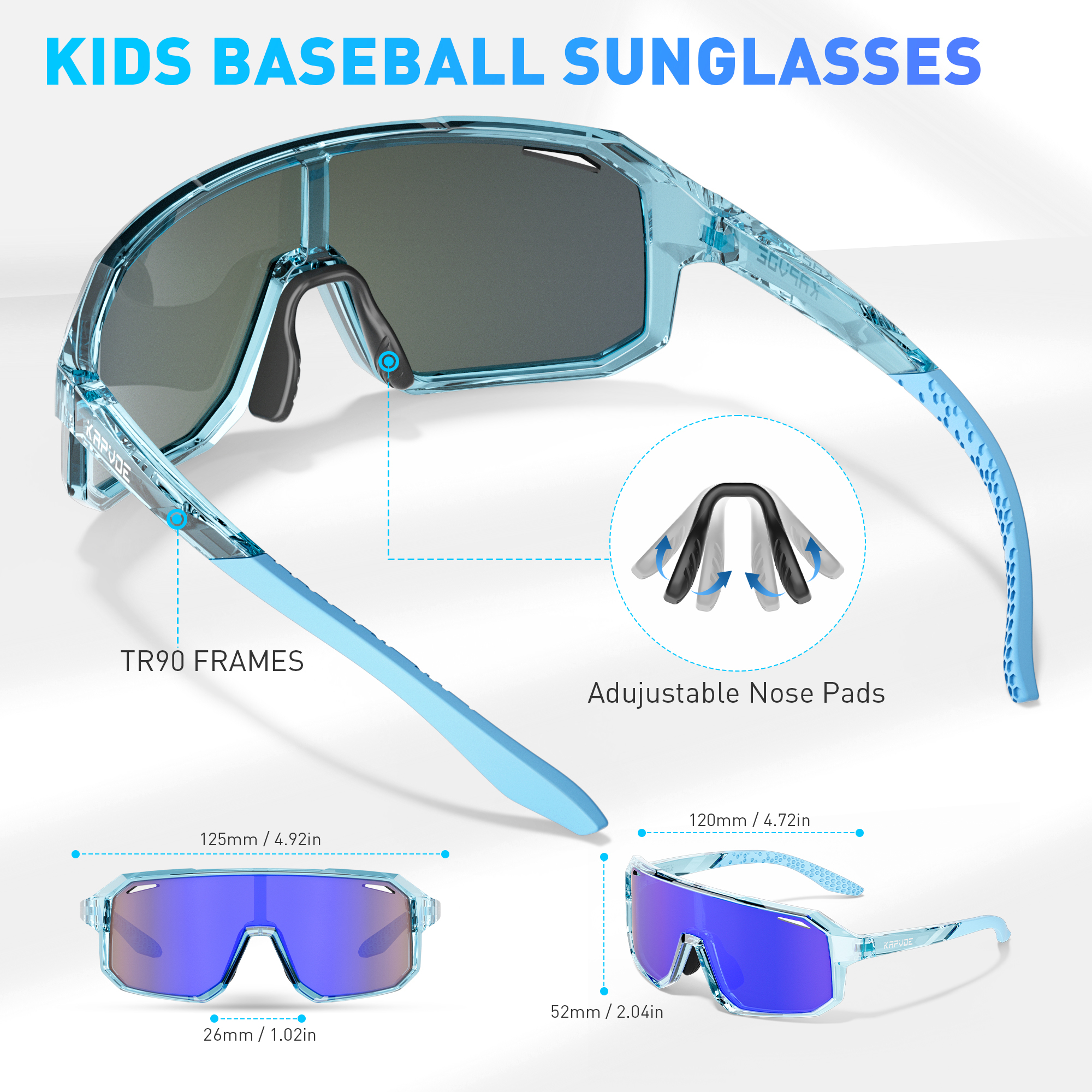 Wholesale Price US$9.00 KAPVOE K9029 Kids Sports Sunglasses