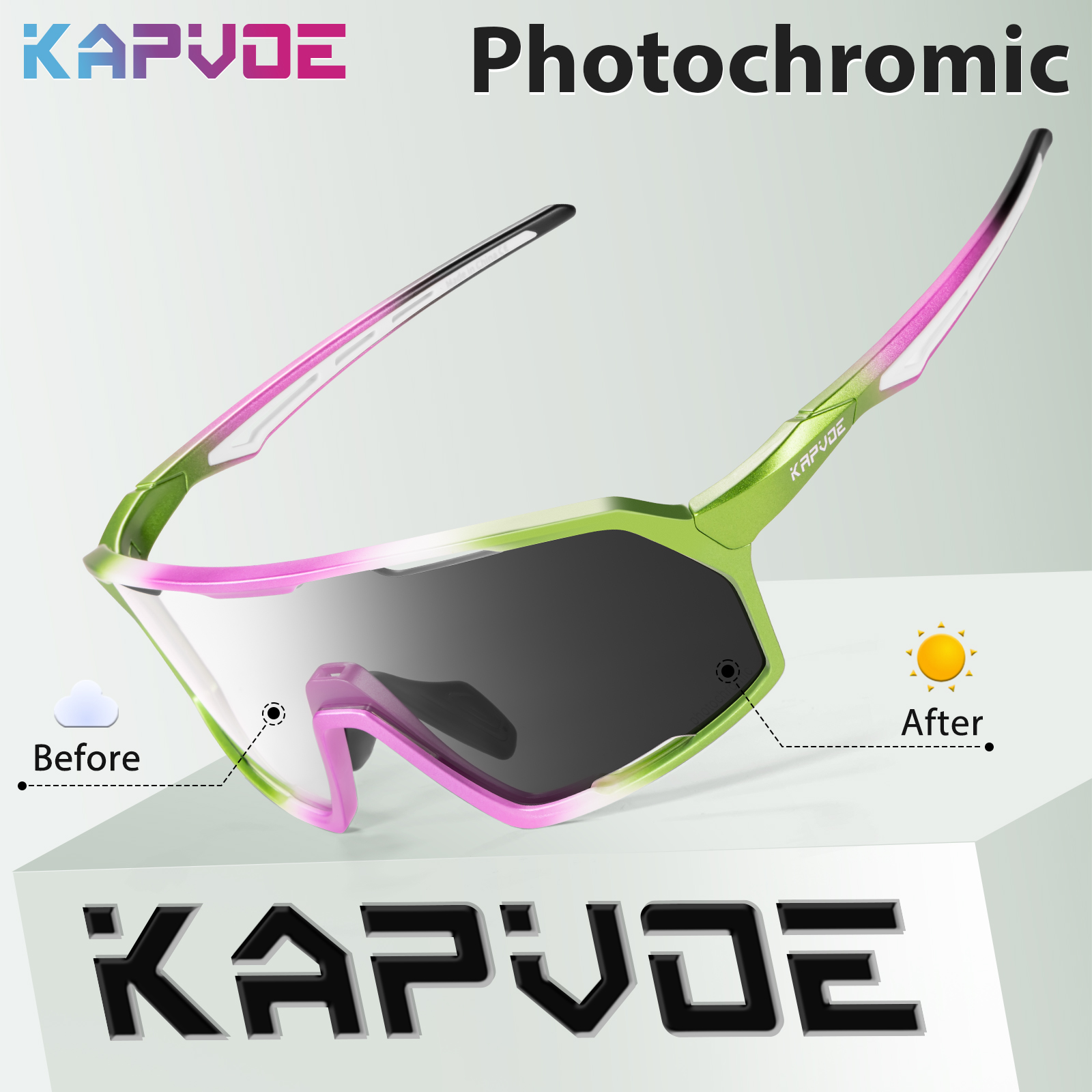 Wholesale Price US$9.50 Kapvoe K160-PH-REVO Interchangeable Lens Cycling Sunglasses